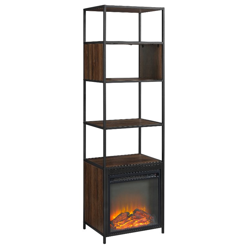 Metal And Wood 70 Inch Bookshelf With Fireplace Rc Metal And Wood 70 Inch