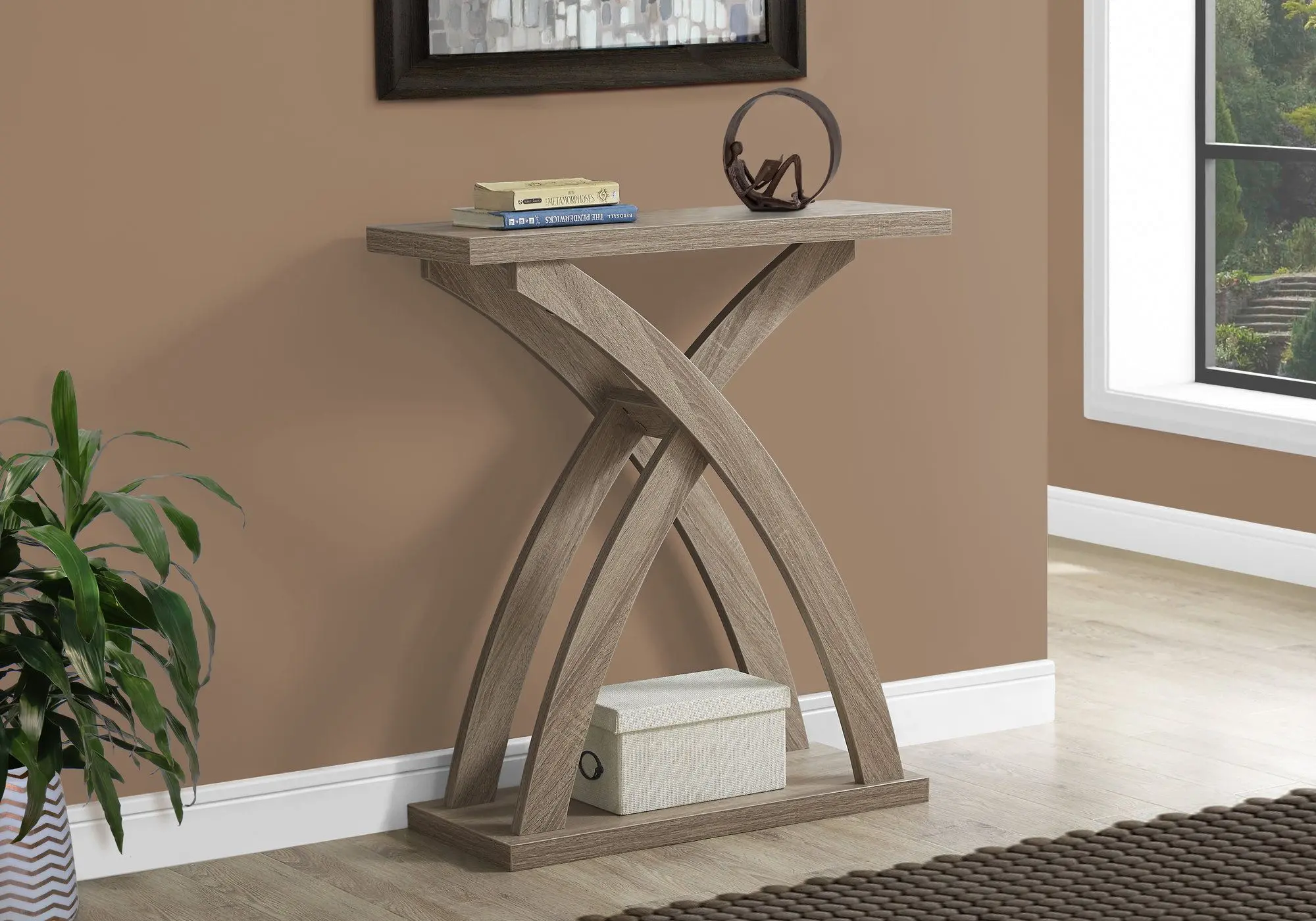 Taupe Contemporary Accent Table