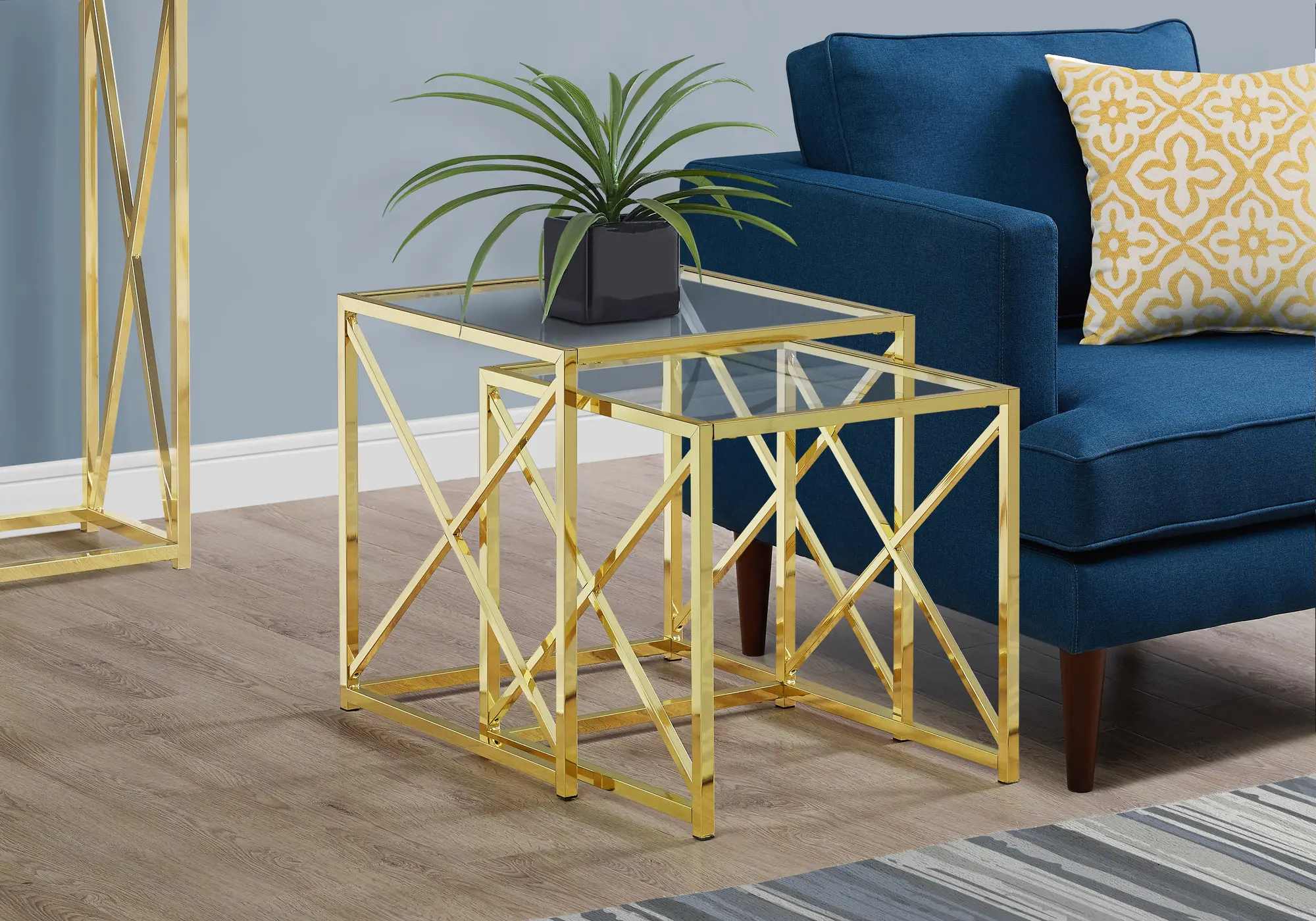 Gold Contemporary Metal Nesting Tables