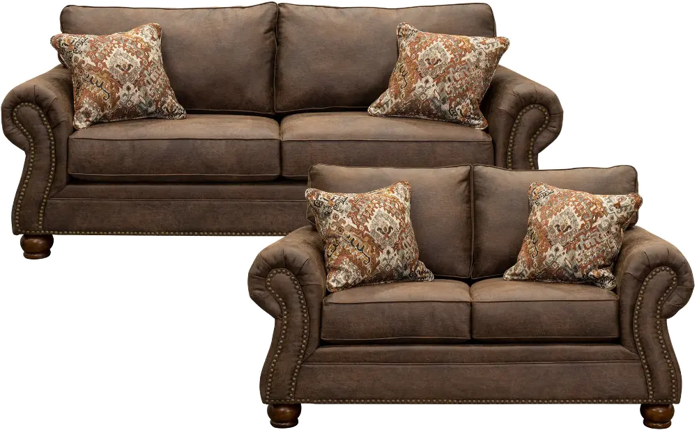 Tahoe Brown 2 Piece Living Room Set with Sofa Bed-1