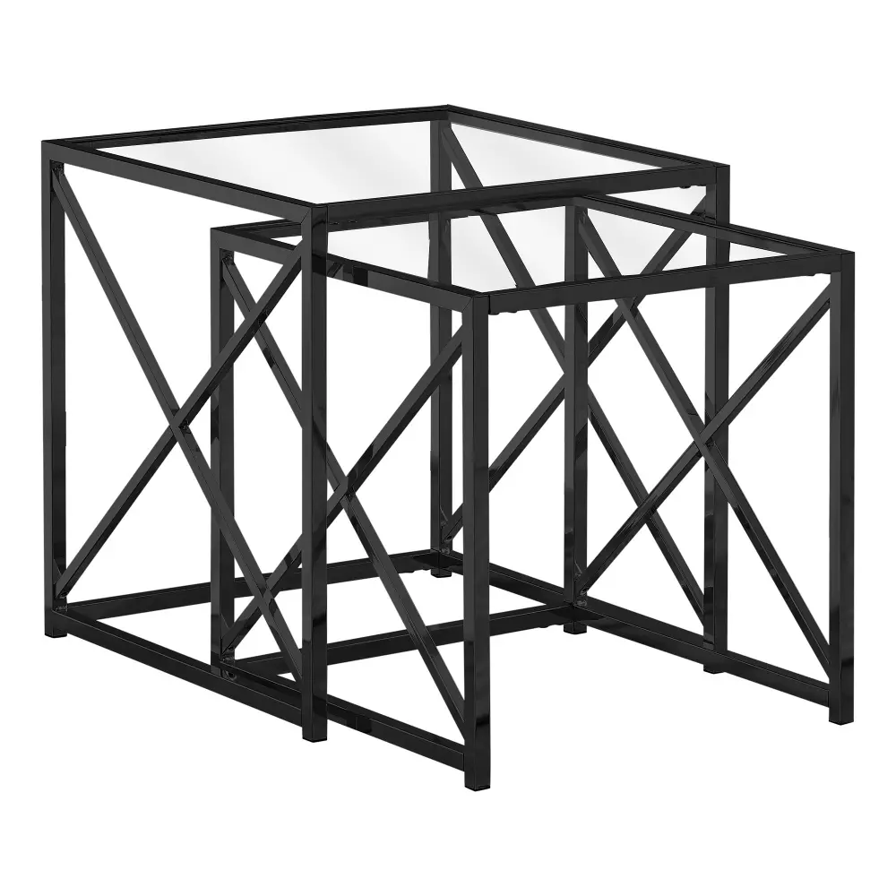 Black Contemporary Metal Nesting End Tables-1