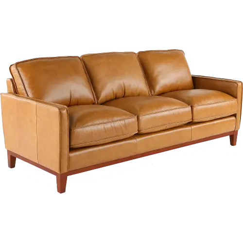 Assassin Modstander Hovedløse Newport Mid Century Modern Camel Brown Leather Sofa | RC Willey