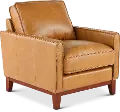 Newport Mid Century Modern Camel Brown Leather Chair