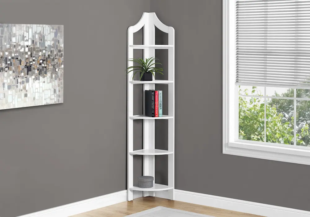 White 72 Inch Corner Bookshelf-1