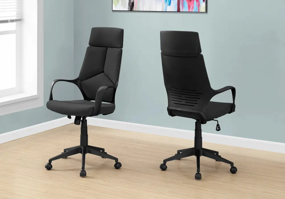Black Upholstered Computer Chair-1