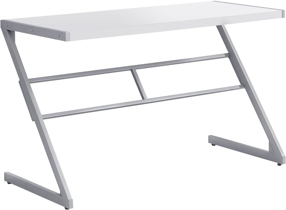 111334365 White and Silver Metal Writing Desk sku 111334365