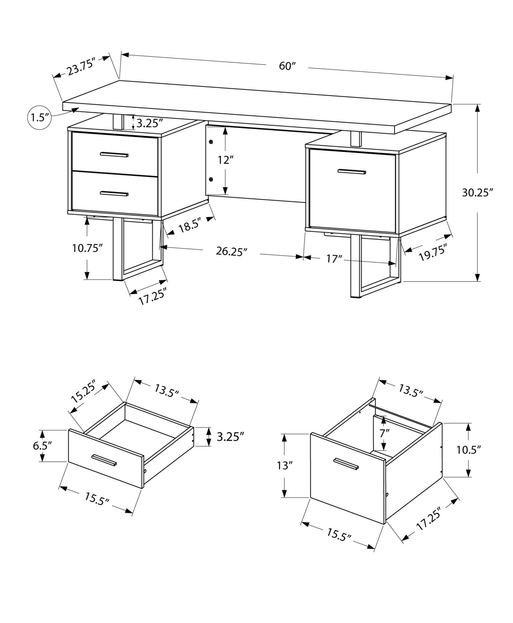 Brown Wood Grain Look and Metal Computer Desk | RC Willey