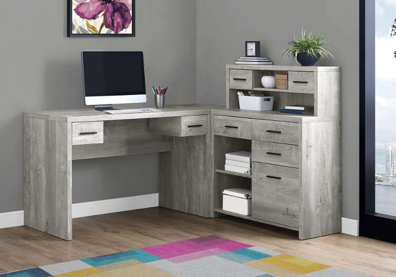 Gray Corner Computer Desk Brooklyn Rc Willey Furniture Rc Willey Furniture