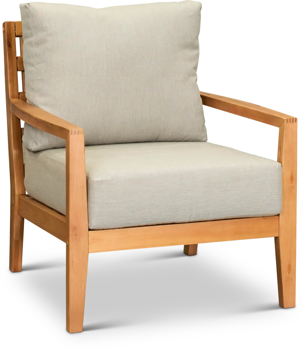 Natural Eucalyptus Wood Patio Chair - Aruba-1