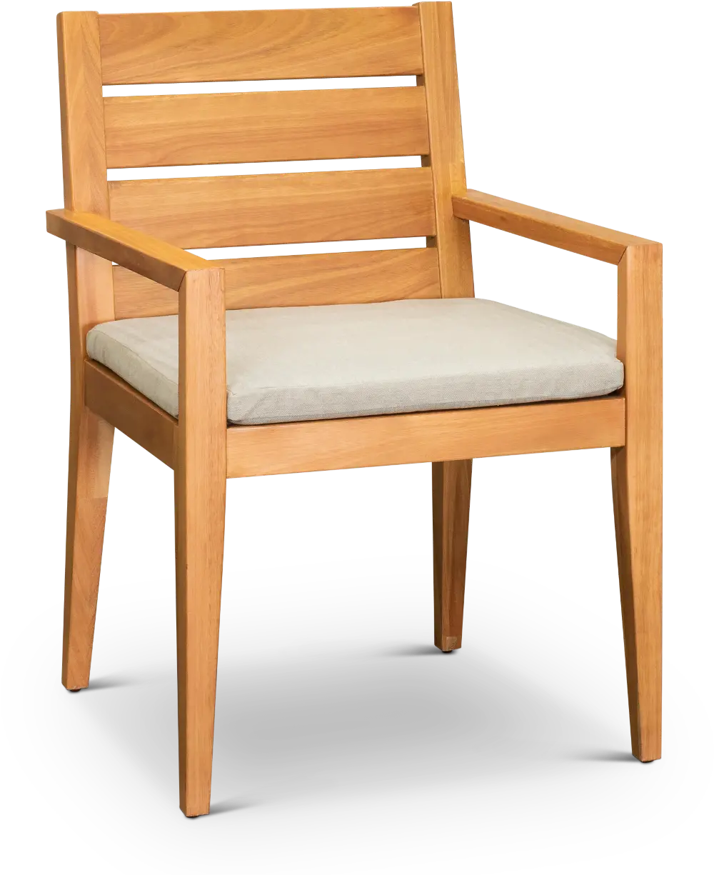 Natural Eucalyptus Wood Patio Arm Chair - Glades-1