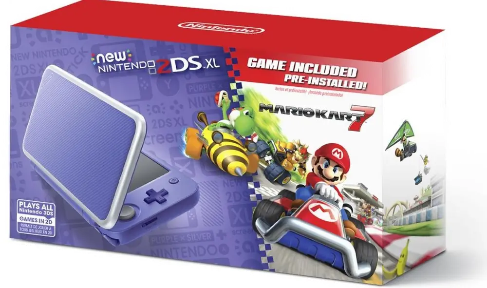 2DSXL/HRDWR_SLVR&PUR New Nintendo 2DS XL with Mario Kart - Purple and Silver-1