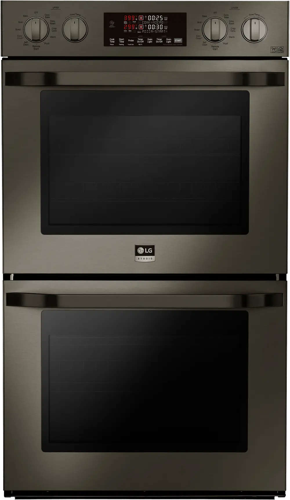 LSWD300BD LG Studio 30 Inch Smart Double Wall Oven with Convection - 9.4 cu. ft. Black Stainless Steel-1