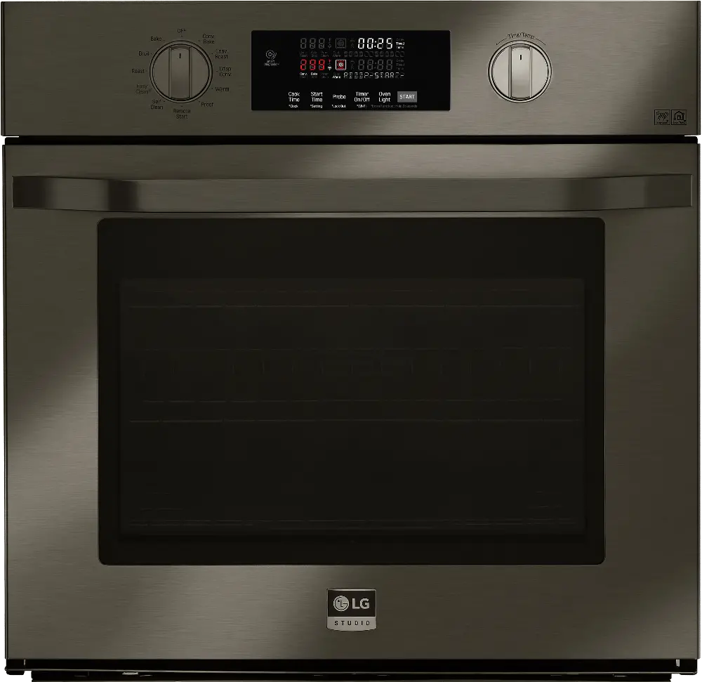 LSWS300BD LG Studio 30 Inch Smart Single Wall Oven with Convection - 4.7 cu. ft. Black Stainless Steel-1