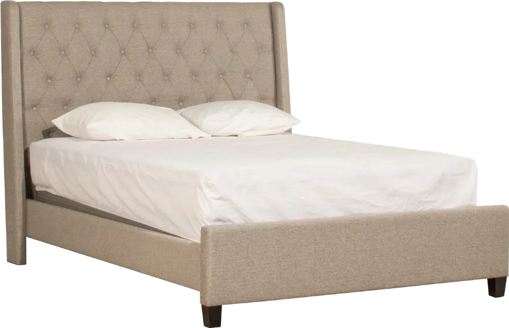 Churchill Beige Queen Upholstered Bed-1