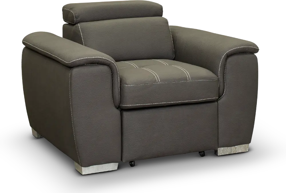 Ferriday Taupe Chair with Pullout Ottoman-1