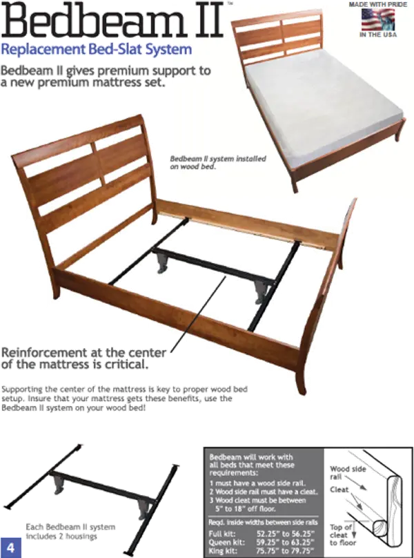 Bedbeam Ii Metal Slat Replacement System Rc Willey Bedbeam Ii Metal Slat Replacement, Replacement Side Rails For King Size Bed