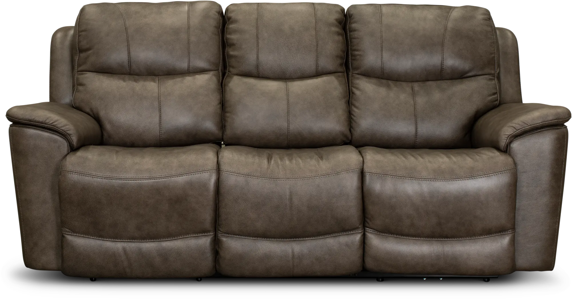 Premium Photo  A brown leather couch with a foot rest sits in front of