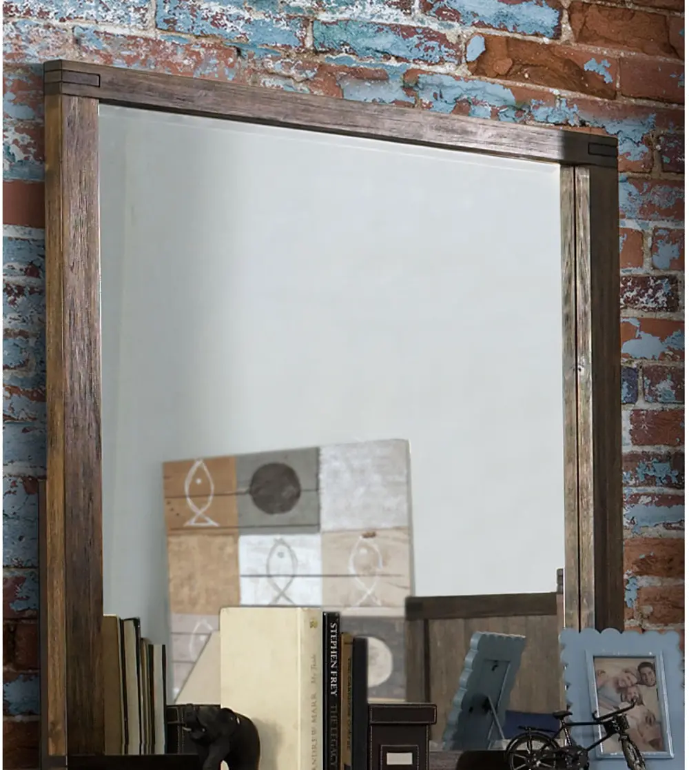 Rustic Contemporary Brown Mirror - St. Croix-1