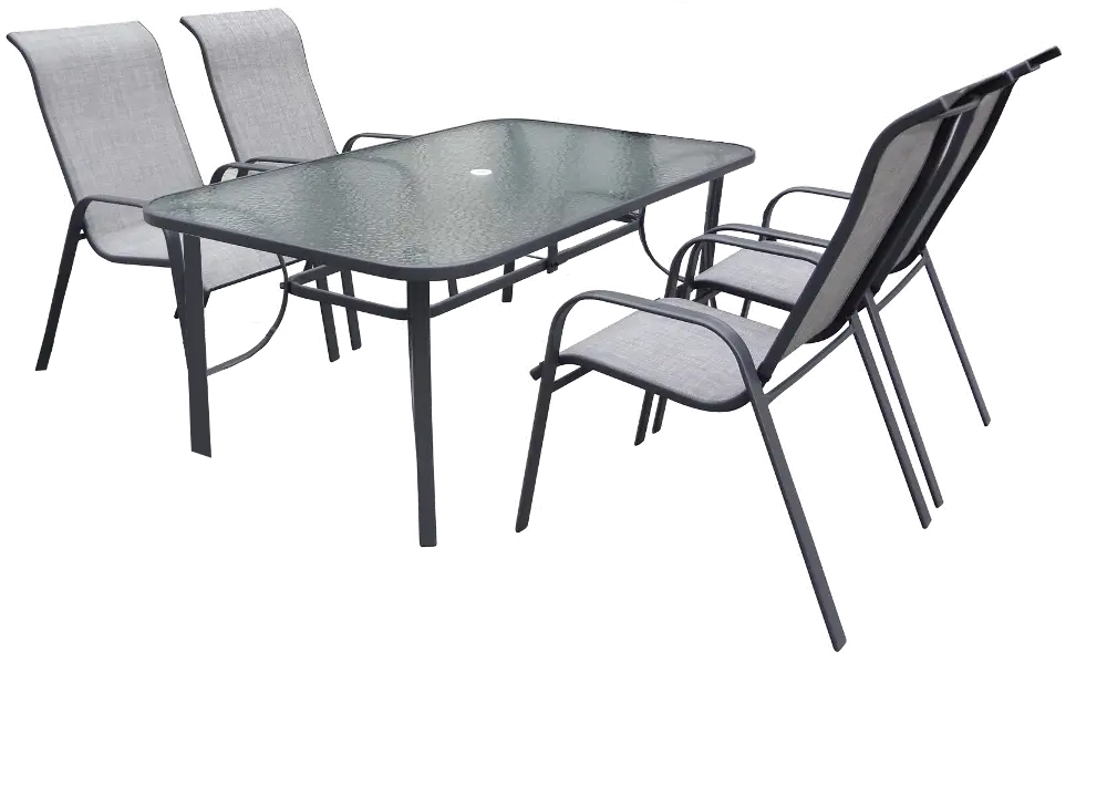 Charcoal 5 Piece Patio Dining Set - Mayfield-1