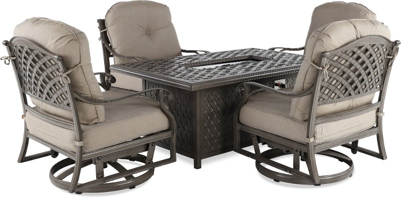 Macan Traditional Patio Fire Pit Set Rc Willey - Patio Furniture With Fire Pit Sets