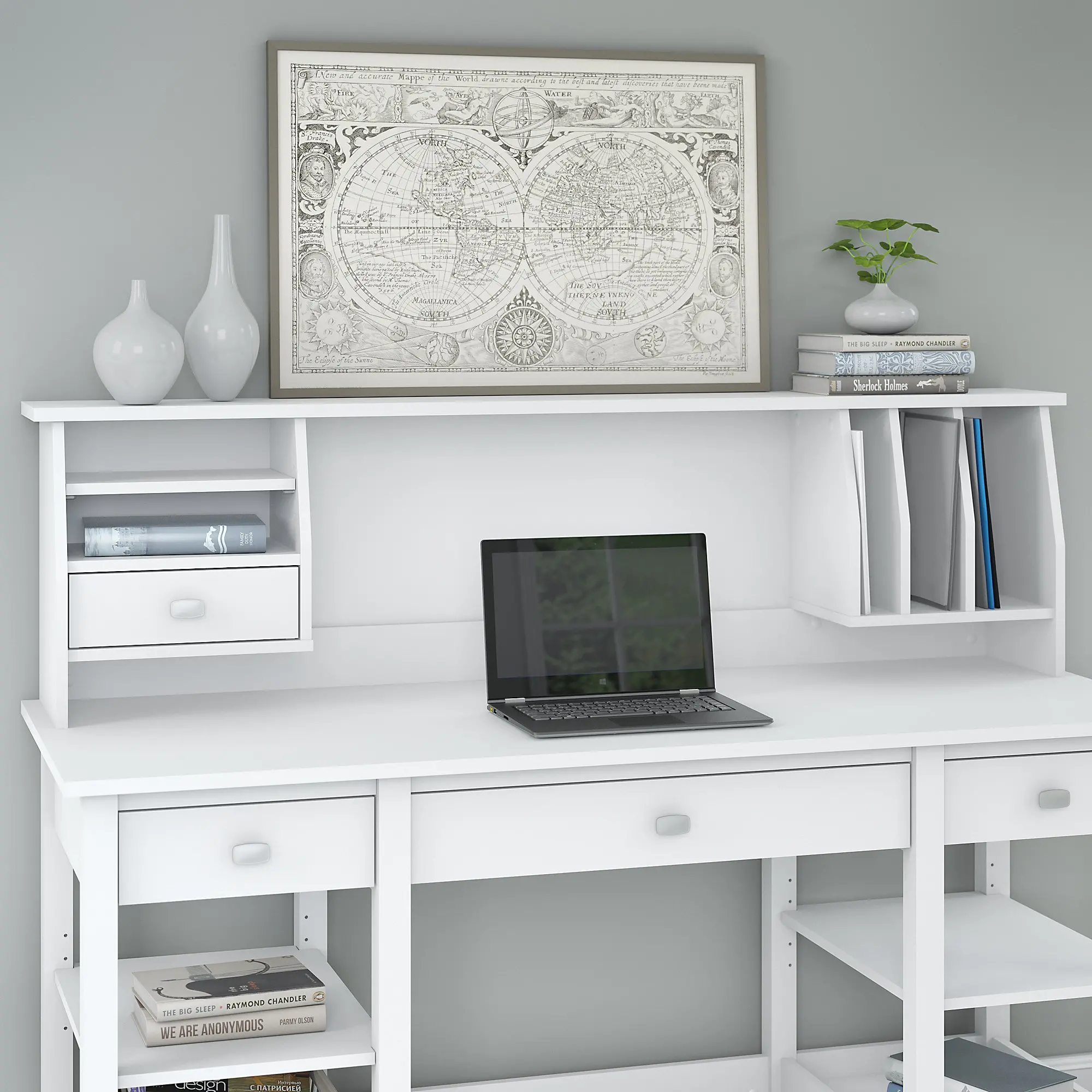 Pure White Hutch Organizer - Broadview