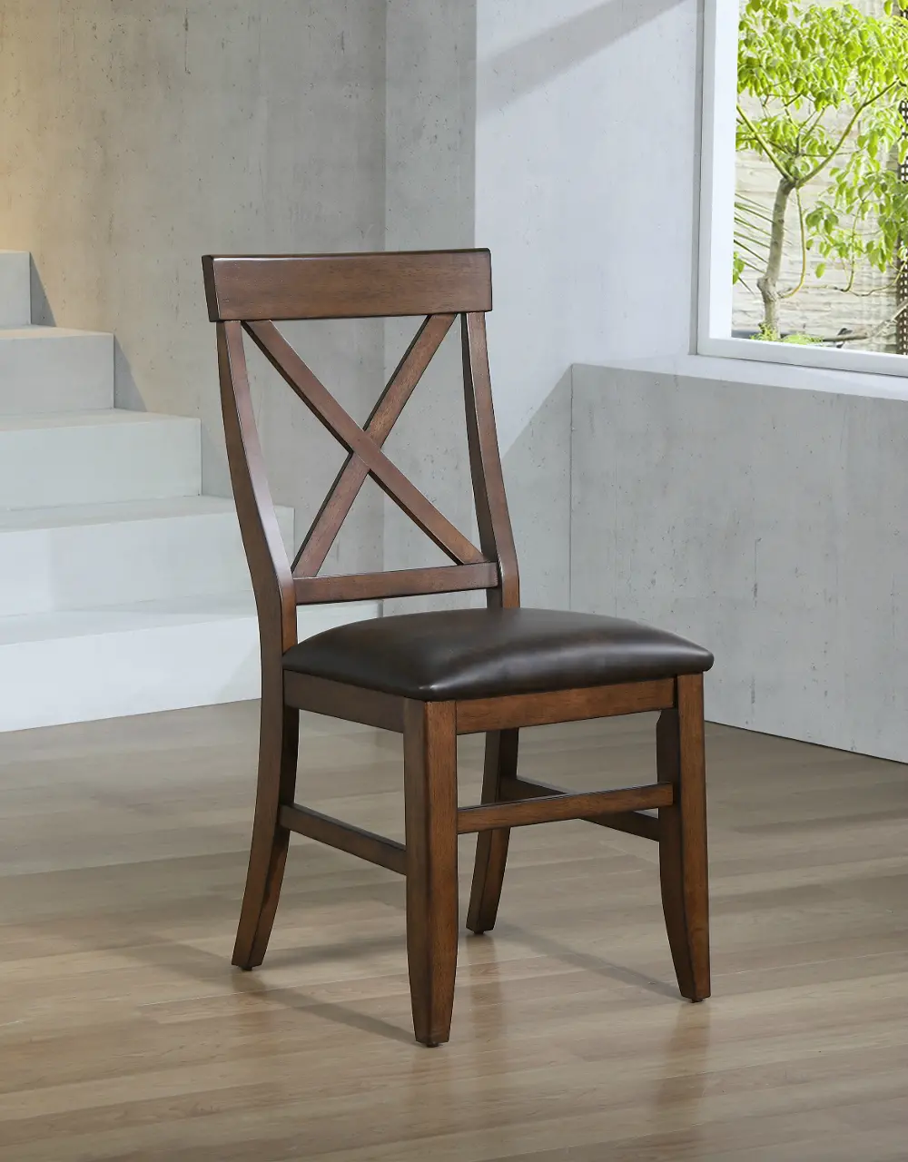 Brown Upholstered Game Table Chair - Savannah-1