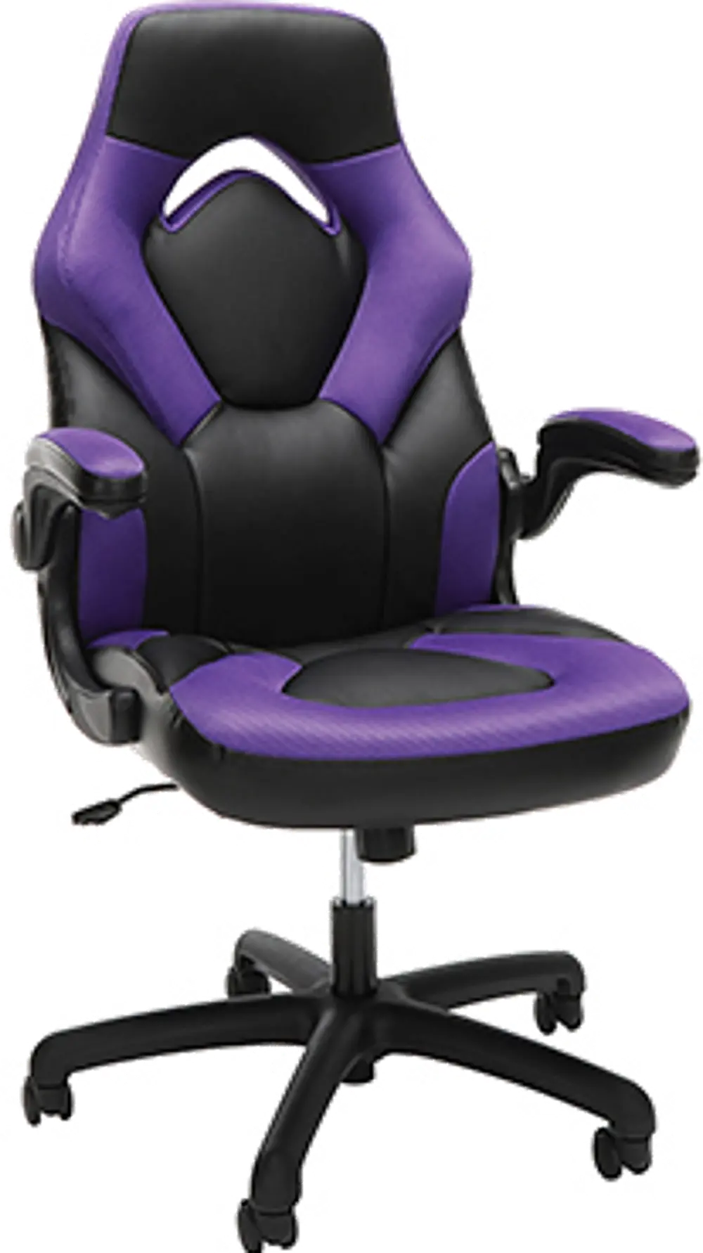 Purple and Black Racing Style Leather Gaming Chair - Essentials-1