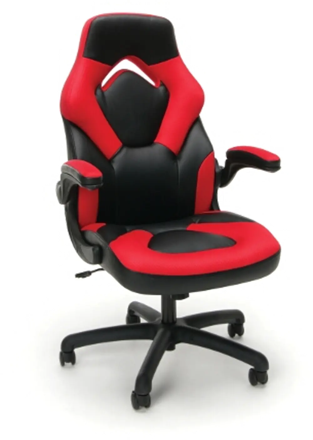 Red and Black Racing Style Leather Gaming Chair - Essentials-1