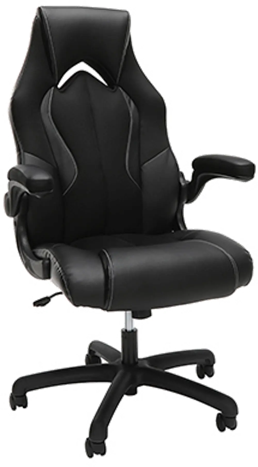 Black and Black Leather Gaming Chair - Essentials-1