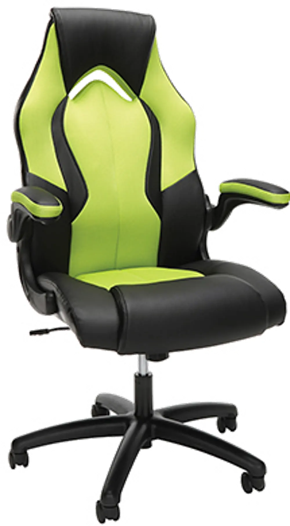 Green and Black Leather Gaming Chair - Essentials-1