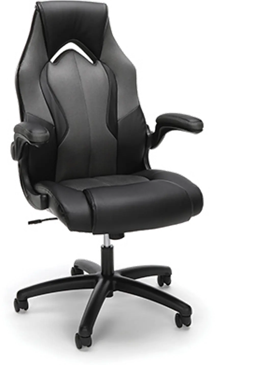 Gray and Black Leather Gaming Chair - Essentials-1