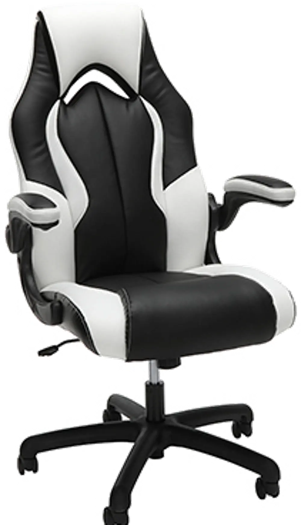 White and Black Leather Gaming Chair - Essentials-1