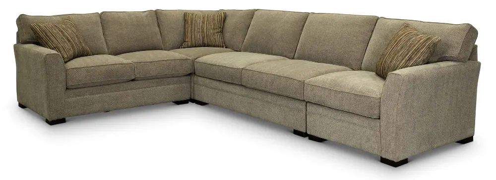 KIT Taupe Gray 4 Piece Sectional Sofa with LAF Loveseat - Scorpio-1