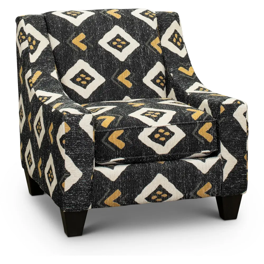 Contemporary Black and Yellow Accent Chair - Carbon-1