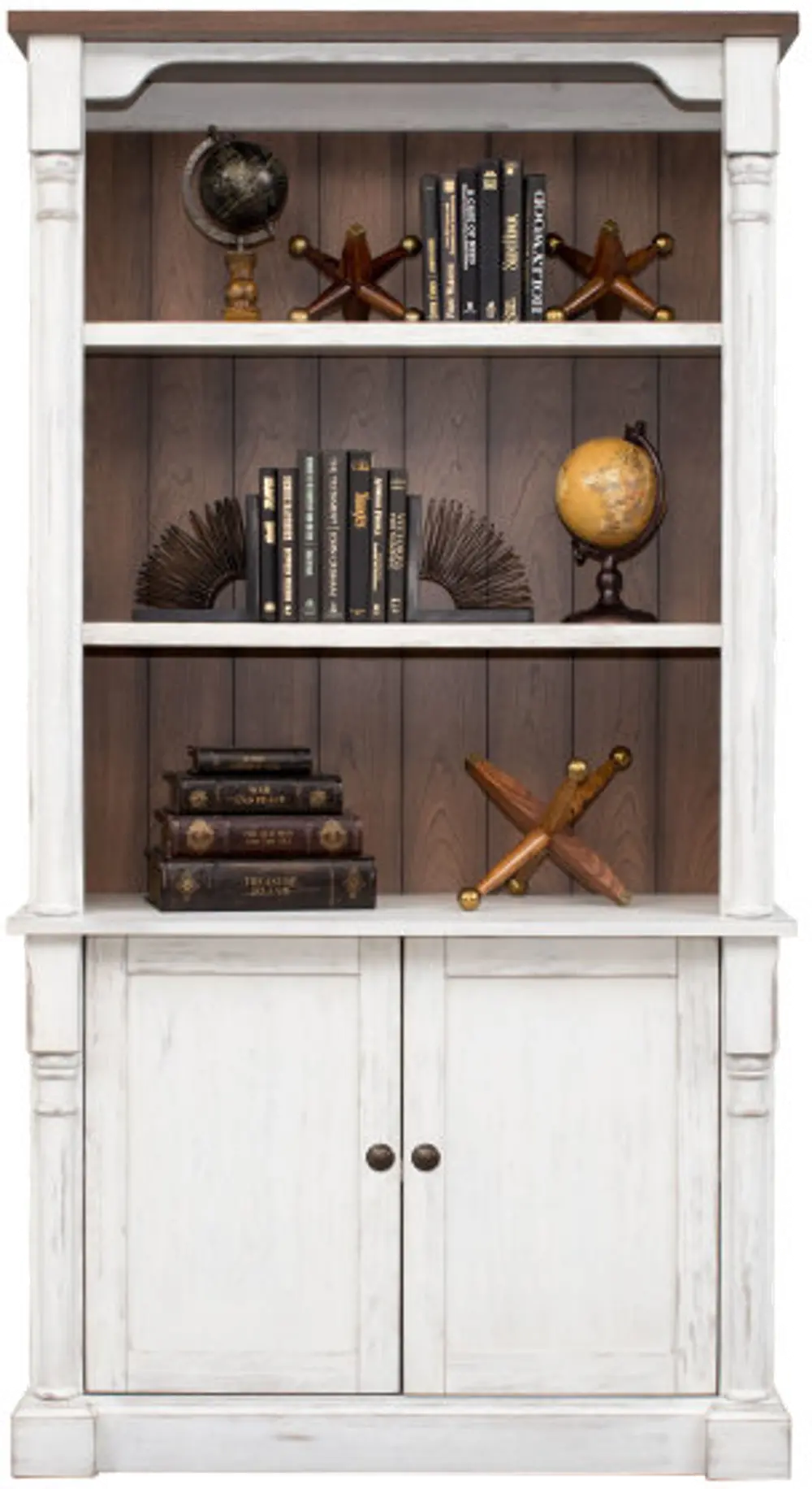 Durham Farmhouse 2 Tone Bookcase with Doors-1