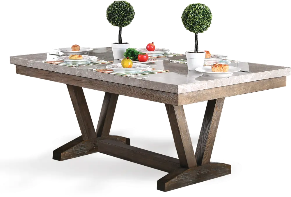 Bridgend Marble Trestle Dining Table-1