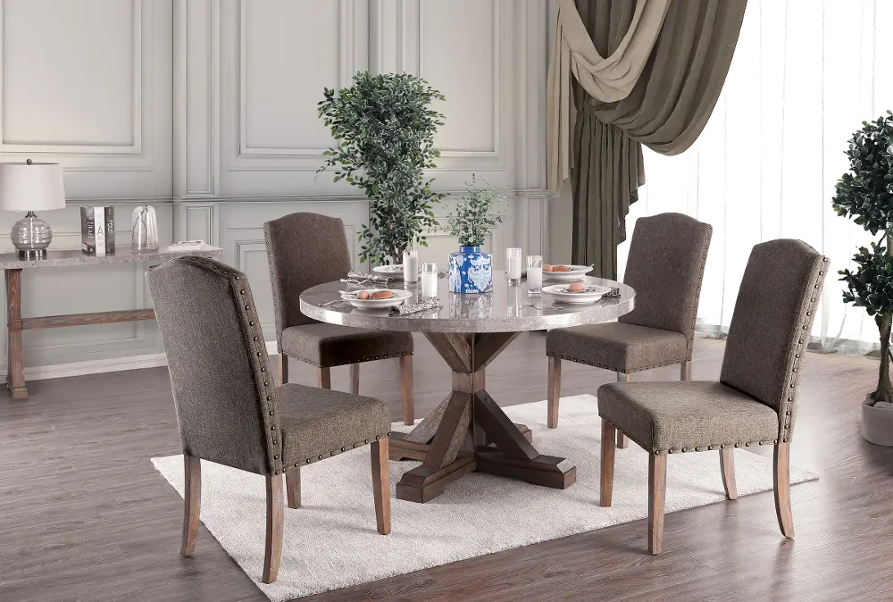 Bridgend Brown Round 5 Piece Dining Set-1