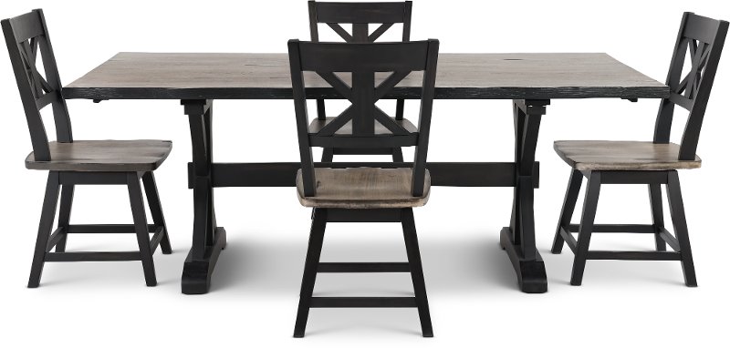 Farmhouse Sand and Black 5 Piece Dining Set - Orlando