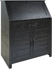 Traditional Drop Lid Home Home Office Desk Distressed Black Rc