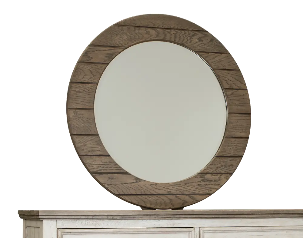 Heartland Tobacco Brown Round Mirror-1