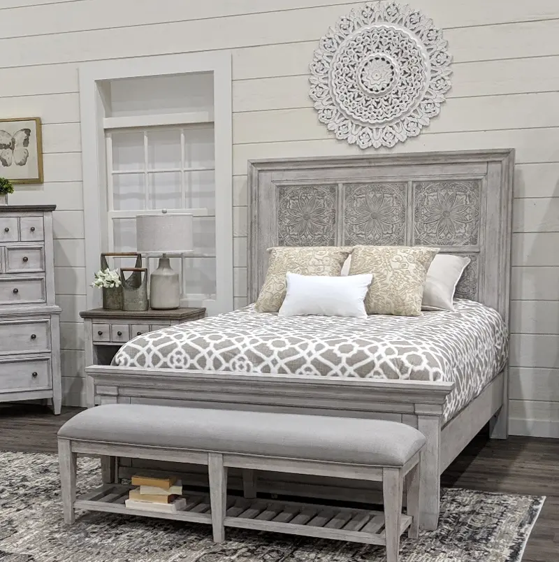 Heartland Classic Country Antique White, Country King Size Headboard