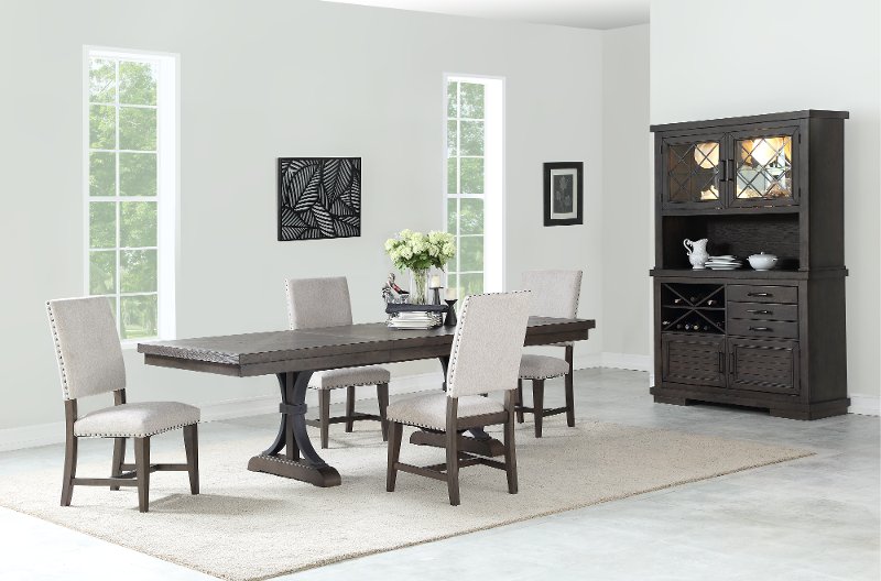 Piece Dining Set Revolution, Brown And Gray Dining Room Set