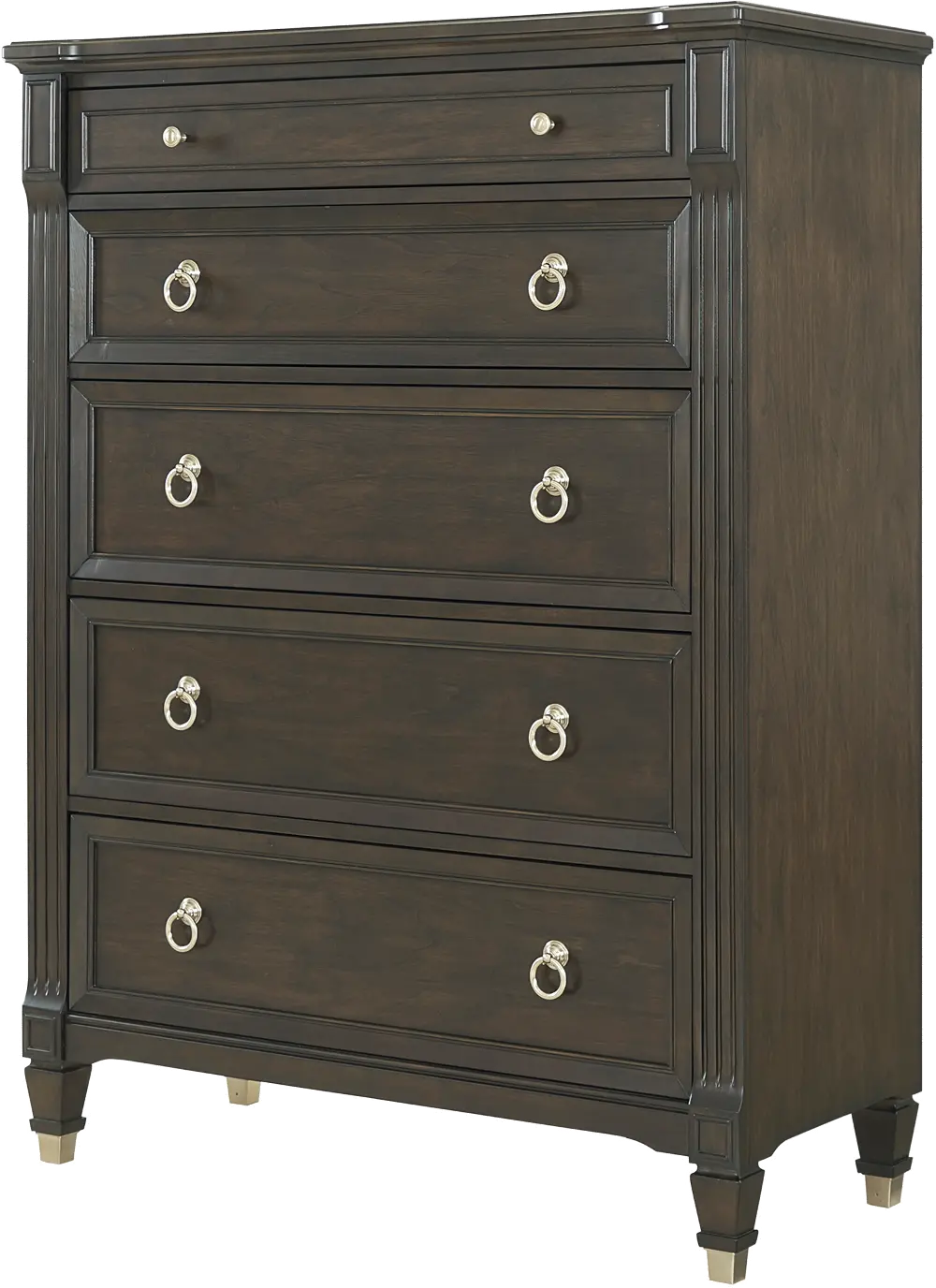 Traditional Walnut Brown Chest of Drawers - Valley View-1