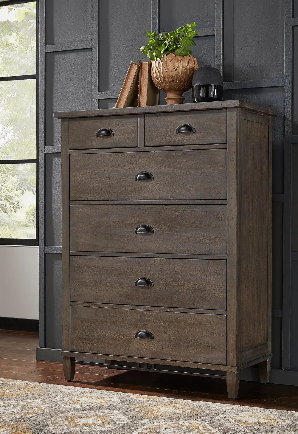 Classic Gray Chest of Drawers - Mount Holly-1