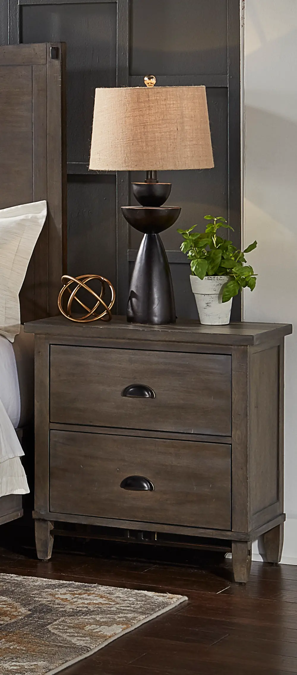 Classic Gray Nightstand - Mount Holly-1