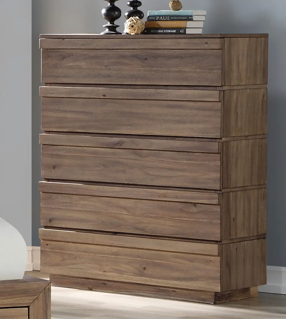 Modern Natural Acacia Chest of Drawers - Hayden-1