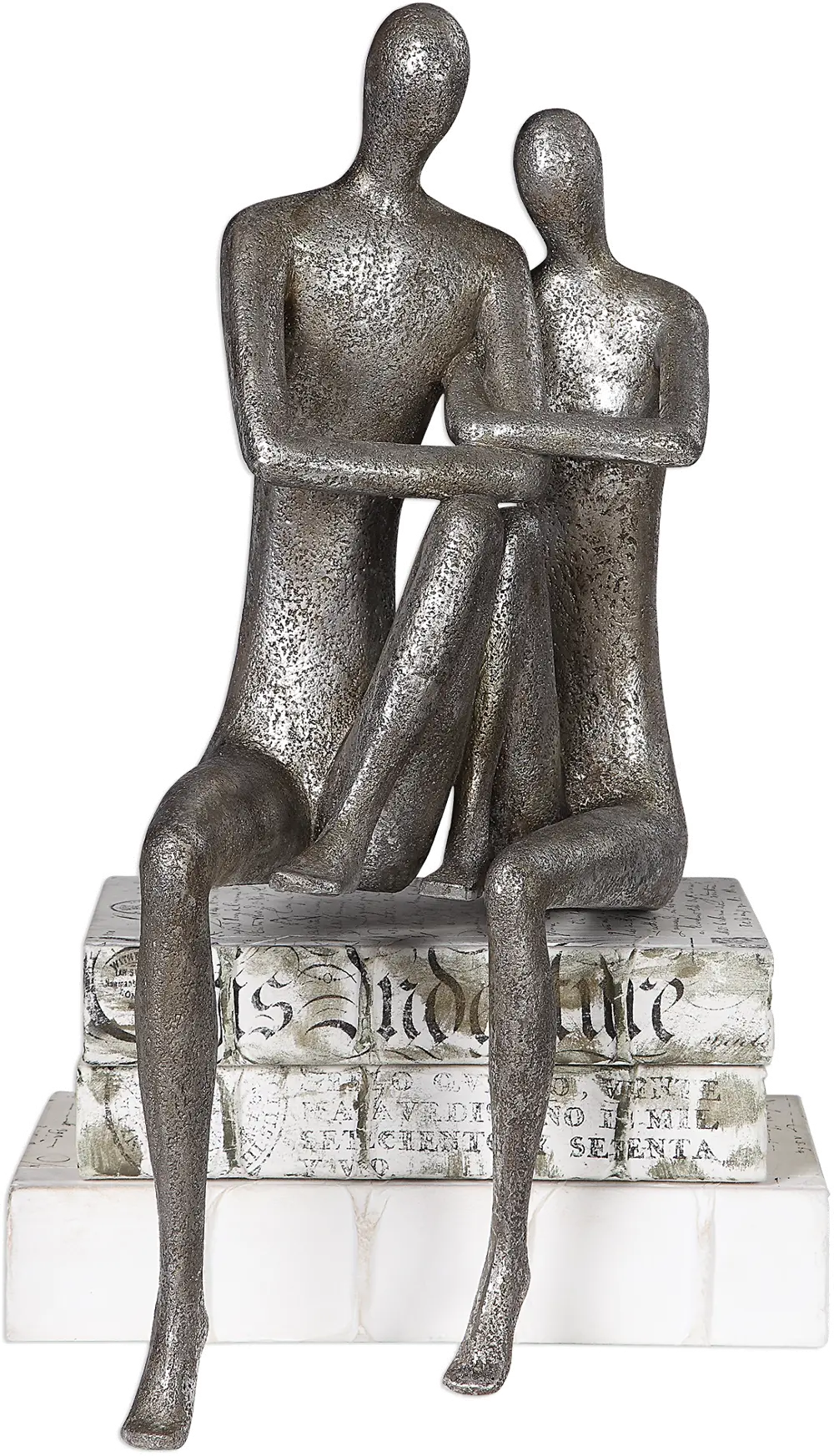 Antique Nickel Courtship Two Figurine Sculpture-1