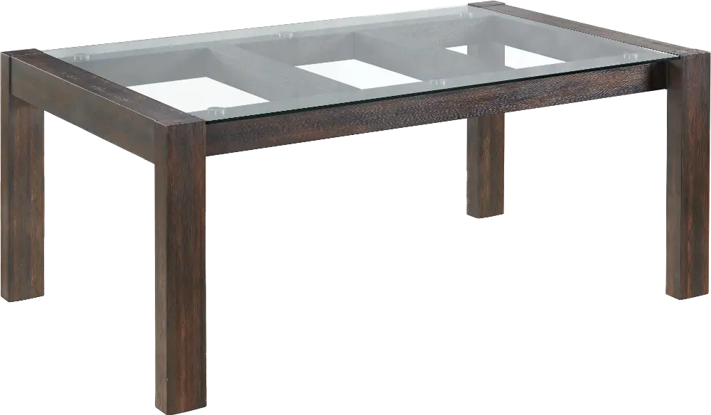 Contemporary Wood and Glass Dining Room Table - Marquee-1