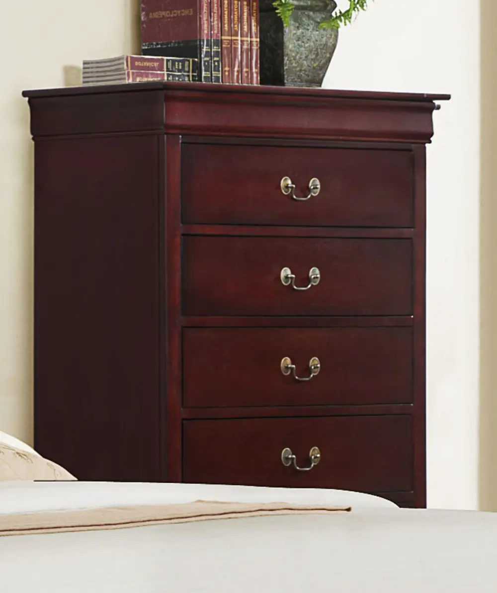 Classic Traditional Cherry Chest of Drawers - Bordeaux-1