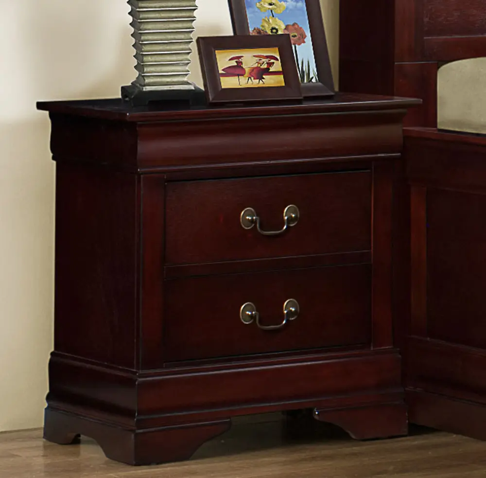 Classic Traditional Cherry Nightstand - Bordeaux-1